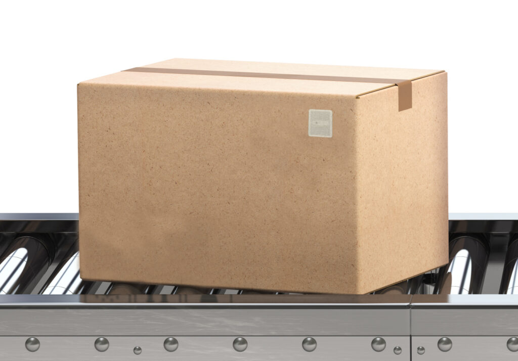 box with RFID labels